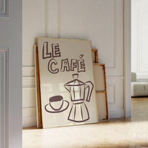 Cartaz de café, impressão de arte retrô de cozinha, arte retrô de parede de cozinha, impressão francesa de café, impressão de café expresso, pôster de café para decoração de apartamento