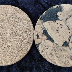 Cork coasters, glass coasters
