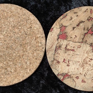 Cork coasters, glass coasters
