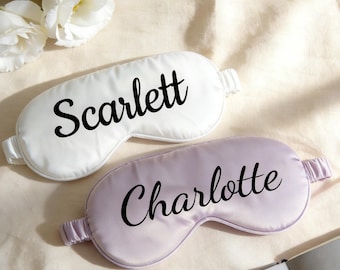 Customized Sleep Eye Mask,Cute Bridesmaid Gift,Personalized Sleep Mask Satin,Pajamas Robe Party and Bridal Party Gift,Bachelorette Party