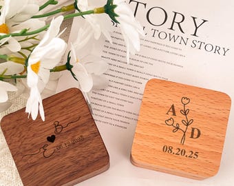 Exquisite Single and Double Slots Wooden Ring Boxes,Engagement Gifts, Wedding Ring Holders,Wedding Ring Box,Wedding Gifts,Proposal Ring.