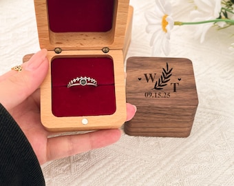 Handmade Single and Double Slots Wooden Ring Boxes,Engagement Gifts, Wedding Ring Holders | Proposal Ring Presenters,Wedding Ring Box.