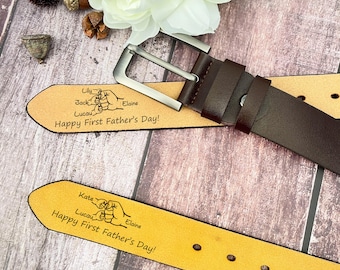 Personalized Dad and Baby Fist Bumping Belt,First Father's Day Gift,Custom Leather Belt for Daddy,Unique Memorial Gift for Husband,Belt Gift