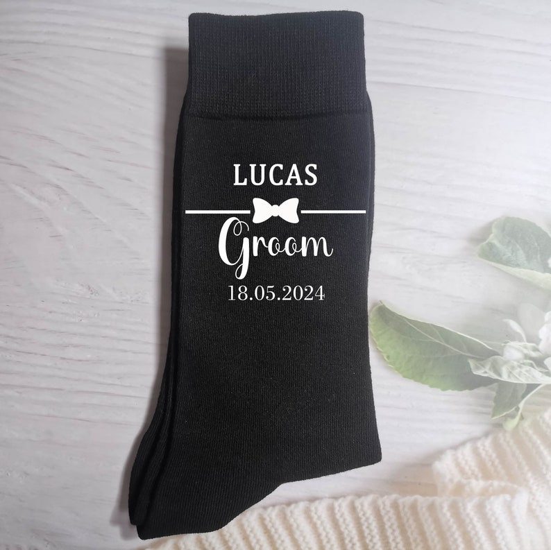 Personalized Best man socks,Best man gift,Page boy socks, Fun Socks,Socks for best man,Wedding socks for groom,Personalized groom socks image 6