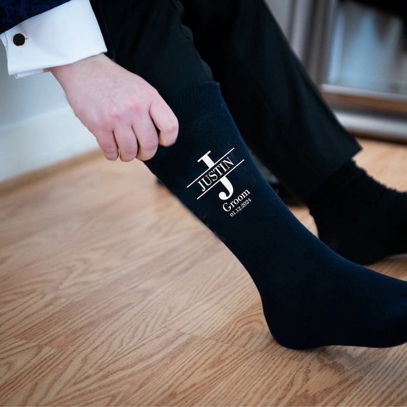 Personalized Best man socks,Best man gift,Page boy socks, Fun Socks,Socks for best man,Wedding socks for groom,Personalized groom socks image 3
