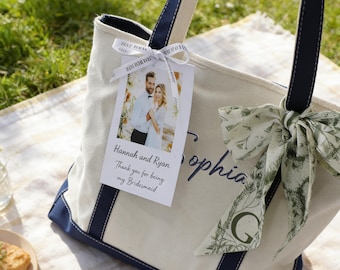 Custom Canvas Tote Bagname tote bag,bridesmaid gift bag,embroidered with initials custom tote,Bridesmaid Tote bag,Bachelorette Party Favors.