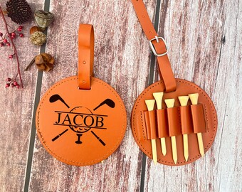Personalized Leather Golf Bag Tag,FatherDay Gift,Custom Golf Accessories,Engraved Golf Bag Name Tag,,Custom Golf Accessories,Groomsmen Gift.