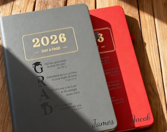Personalized Christian Graduation Leather Journal: Bible Verse Gift,Schedule Book with Strap,Graduation Journal,Graduation Gift for Her
