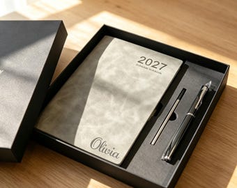 Personalized 2027 Planner Notebook,Daily Planner 2027,Custom Daily Organizer,Work Efficiency Diary,Schedule Book 2027 planner,Christmas Gift