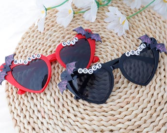 Personalized Halloween Heart Sunglasses,Pearl Bead Sunglasses,Spooky Sunglasses,Ghost Party Sunglasses,Trick OrTreat Sunglasses,Holiday Gift