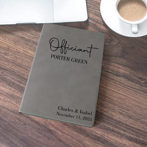 Diario in pelle personalizzato, taccuino per celebrante, regalo per celebrante, proposta di matrimonio, libro per celebrante per il giorno delle nozze, regali per pastori.