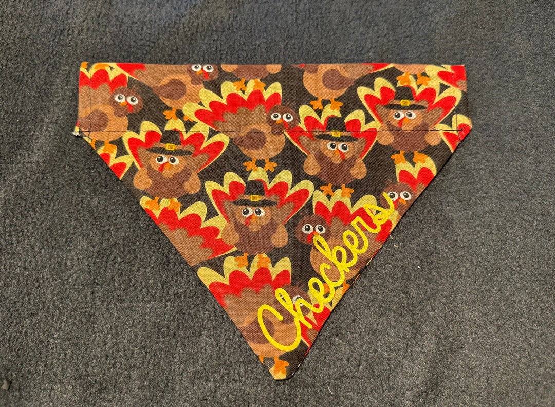 Thanksgiving Over the Collar Dog Bandana Personalized Dog Etsy