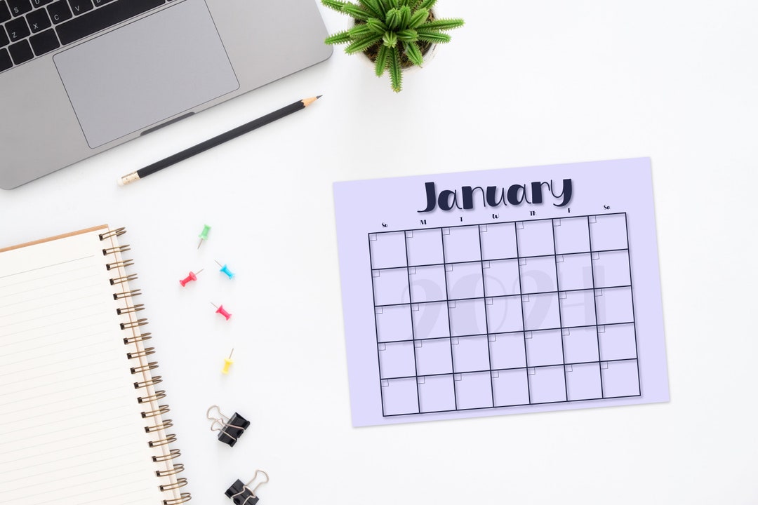 January Calendar Print Out Digital Template Organize Etsy