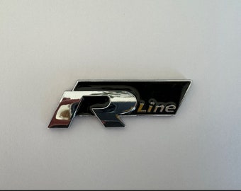 Emblème / lettrage / logo VW R-Line NOUVEAU métal 3D noir argent