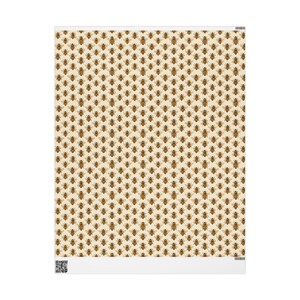 Honeybee wrapping paper beige spring gift wrap quiet luxury baby shower birthday Easter Mother's Day teacher gift bee lover paper rolled image 3