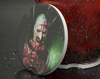 Terrifier Art the Clown Car Coaster: Spooky Horror Movie Fan Gift