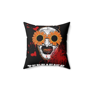 Oreiller Terrifier Art le clown : décoration d'horreur recto-verso