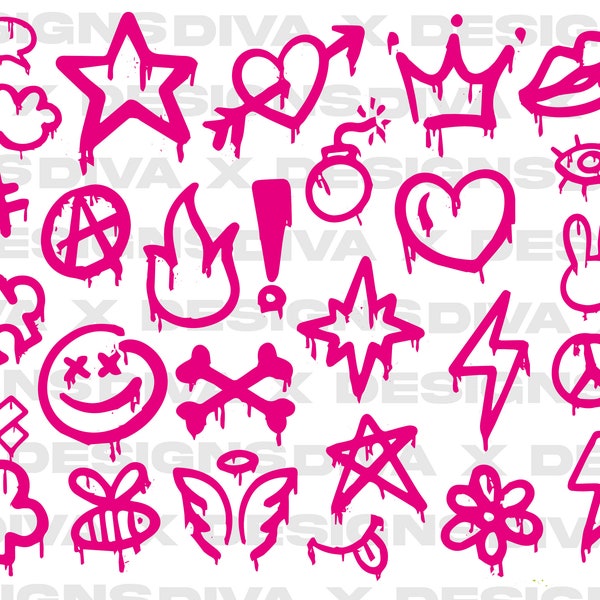 Graffiti Designs, Graffiti art pack, graffiti stickers, graffiti doodle, design, doodle clip art, vector art