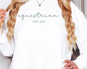 Sudadera ecuestre Comfort Colors®, sudadera fabricada en 2024, sudadera ecuestre acogedora, regalo para amantes de los caballos, regalo Heartbeat Horse