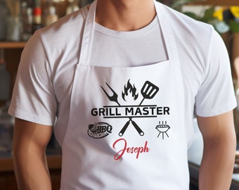 Personalized Grill Master Apron, Funny Apron, BBQ Apron, Gift for Grill Dad, Father's Day Gift, Funny BBQ Apron, Grill Master Apron