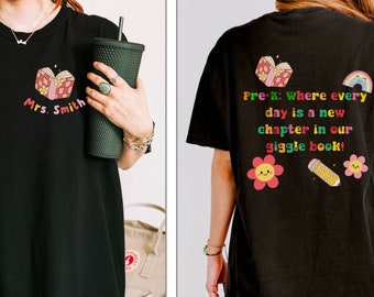 Camiseta personalizada con cita de prek, lindo regalo para maestros de prek, camiseta para el personal de la guardería, camisa divertida para maestros de preescolar, camisa caprichosa en el aula