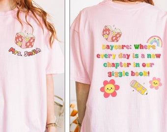 Camiseta personalizada con cita de guardería, lindo regalo para maestros de preescolar, camiseta para el personal de la guardería, camisa divertida para maestros de preescolar, camisa caprichosa en el aula