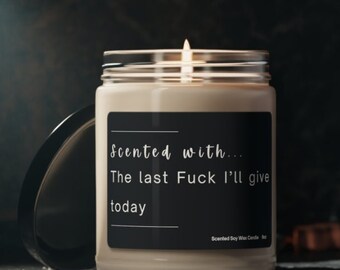 Vela divertida, Vela perfumada, Vela de soja, Vela perfumada de cera de soja, Vela divertida, Vela con malas palabras, Vela con palabra de maldición, Vela impresa en negro