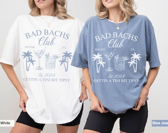 Camisas combinando para despedida de solteira, Era da Noiva, Camisas para despedida de solteira, Camisa para festa de casamento, Camisas do The Bach Club, Camisa Miami Bach, Miami Bach