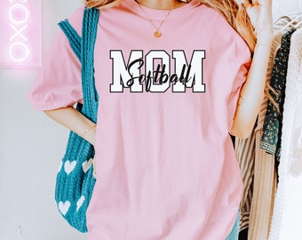 Camisa de mamá de softbol, colores cómodos, camisa de softbol, regalos para mamá, regalos de softbol, camisa de softbol linda, regalo para ella, camisa de mamá linda