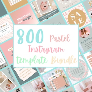 800 Colorful Pastel Instagram Templates - Canva Social Media Template - Instagram Templates for Business - Story Template - Carousels