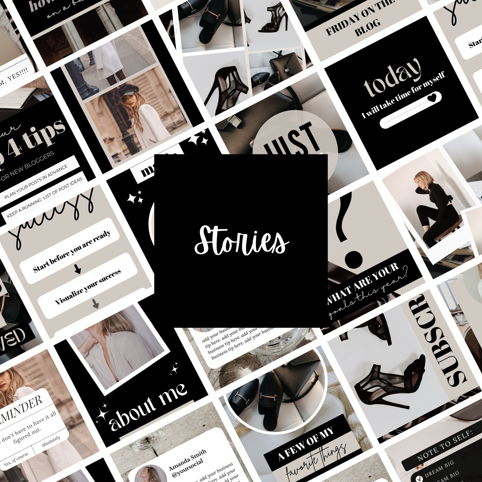Black and White Instagram Templates - Fashion Instagram Templates ...
