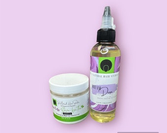 Kit Dream Drops: Hidratante capilar y sérum para el crecimiento del cabello con manteca de karité.
