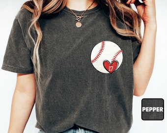 Comfort Colors® Custom Baseball Numbers Shirt, Personalized Baseball Tshirt, Baseball Mom Outfit, Baseball Game Day Tee, Baseball Match Gift