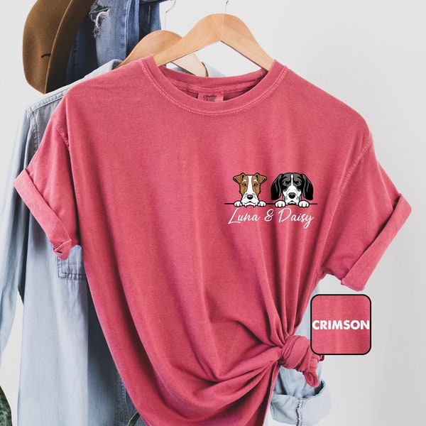 Custom Comfort Colors® Dog Breed And Name Shirt, Personalized Dog Name Shirt, Dog Lovers Shirt, Mother's Day Gift, Dog Mom And Dad Shirt