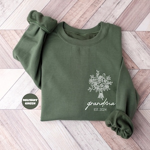 Personalized Grandma Sweatshirt, Custom Nana Hoodie, New Grammy Outfit, Grandmother To Be Clothing, Family Group Hoodies, Announcement Gifts