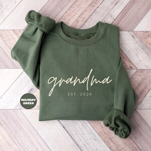 Personalized Grandma Hoodie, Custom Grandmother Sweatshirt With Est Date, Grammy Outfit, Baby Announcement Clothings, Family Matching Gifts