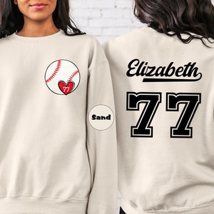 Custom Baseball Numbers Sweatshirt, Personalized Name Baseball Hoodie, Baseball Mom Outfit, Baseball Game Day Clothing, Baseball Match Gifts