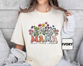 Personalized Comfort Colors® Mama Shirt, Mommy T-shirt, Minimalist Mama Tee, Mother's Day Gift, Mama On The Pocket Shirt, Custom Mama Outfit