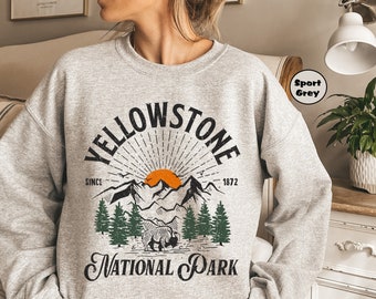 Yellowstone Sweatshirt, Yellowstone National Park Hoodie, Traveler Family Outfit, Hiking Clothings, Family Road Trip Hoodie, Camping Gifts