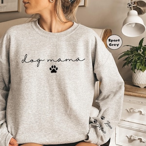 Personalized Dog Mama Sweatshirt, Custom Dog Mom Hoodie, Dog Owner Outfit, Dog Mama Clothings, Dog Mom Birthday Gift, Happy Mothers Day Gift image 5