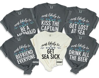 Personalisiertes Cruise Crew Shirt, Komfort Farben Kundenspezifische Passende Familien-Kreuzfahrt-Trip-T-Shirts, lustige wahrscheinlich zu den passenden Kreuzfahrt-T-Stück Geschenken