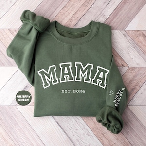 Custom Mama Hoodie With Children Names And Date, Personalized Mama Sweatshirt, Cute Mom To Be Outfit, Momma Clothings, Mother's Day Gifts