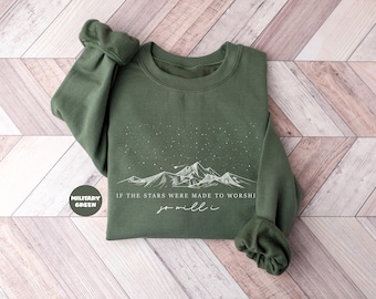 If The Stars Were Made To Worship Sweatshirt, Christian Hoodie, Faith Outfit, Bible Verse Clothing, Religious Family Hoodie, Cute Women Gift