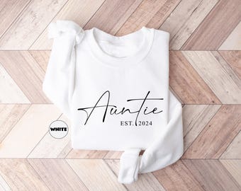 Personalisierte Tante Sweatshirt, benutzerdefinierte Tante Hoodie, Tante To Be Kleidung, coole Tante Outfit, neue Tante Sweatshirt, Babyankündigungsgeschenke