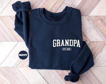 Personalized Grandpa Sweatshirt, Custom Grandpa Est Date Hoodie, Custom Sweatshirt for Grandpa, Father’s Day Gift, Baby Announcement