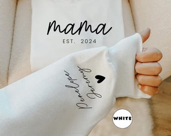 Custom Mama Sweatshirt With Children Names And Date, Personalized Mom Hoodie, Mama To Be Outfit, Baby Announcement Gifts, Mothers Day Gifts