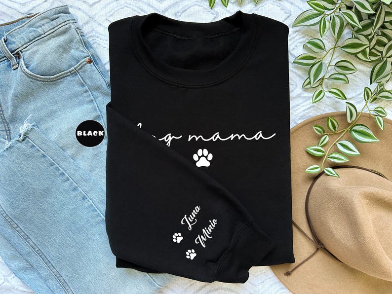 Personalized Dog Mama Sweatshirt, Custom Dog Mom Hoodie, Dog Owner Outfit, Dog Mama Clothings, Dog Mom Birthday Gift, Happy Mothers Day Gift image 2