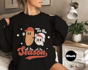 Tis The Season Sweatshirts, Baseball Season Hoodie, Baseball Game Day Outfits, Baseball Mom Hoodie, Baseball Sports Clothing, Baseball Gifts