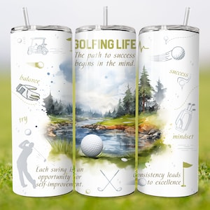 Golfing life 20oz Skinny Tumbler Sublimation Designs, golf PNG File Digital Download, golf tumbler png, Golf Tumbler Wrap, Golfer Gift