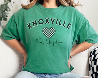 Knoxville Tennessee T-Shirt, Comfort Colors Feels Like Home Shirt, Heart Shirt, Women Knoxville TN Shirt, Local Shirt, Tennessee Shirt